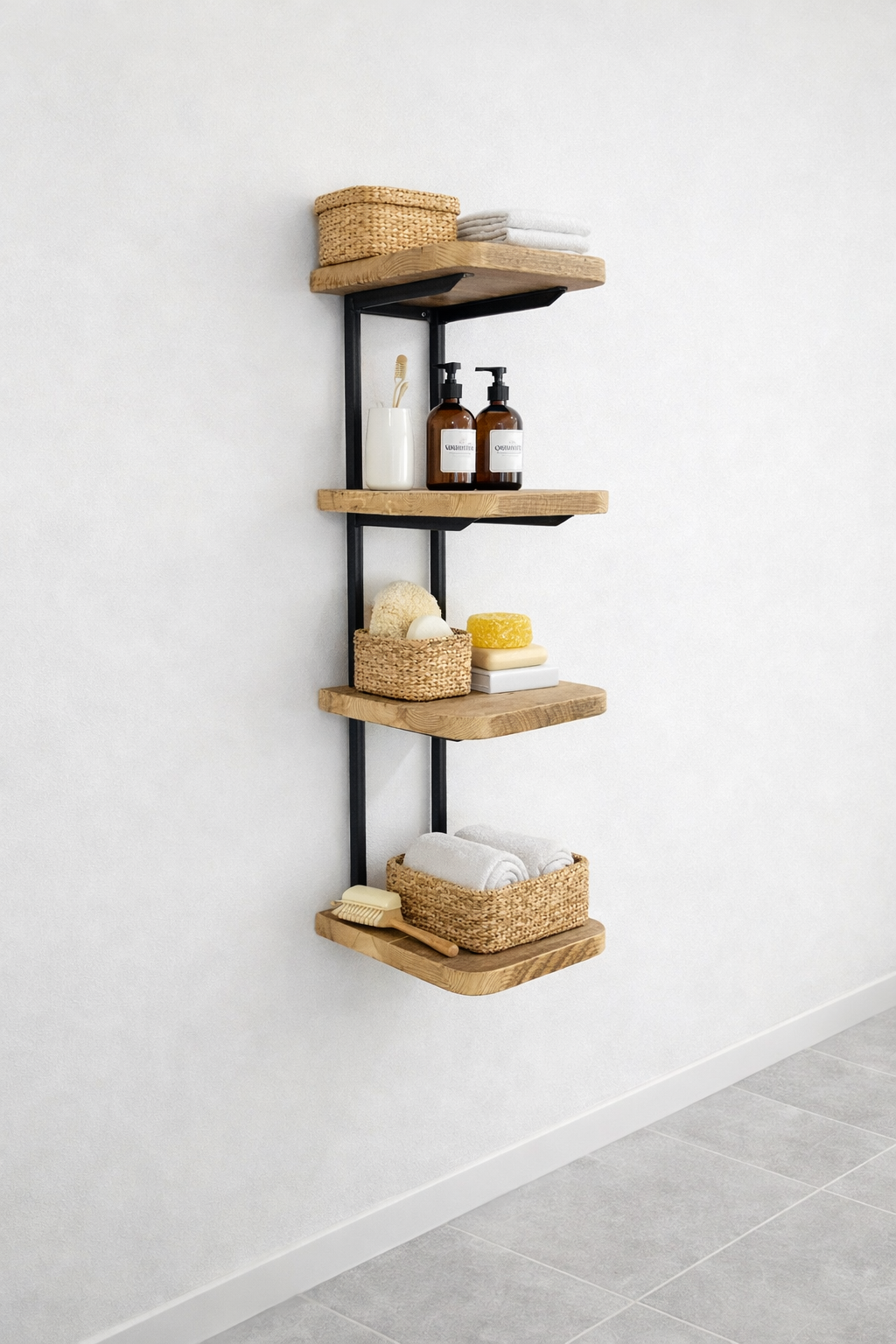 Handgefertigtes Wandregal aus Altholz & Stahl | Industrial Loft Design – Bild 10