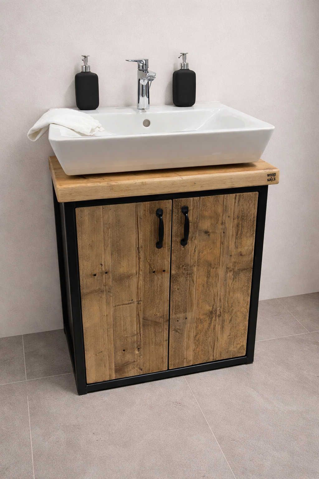 Waschtisch 'Broder' aus Altholz Waschtischunterschrank