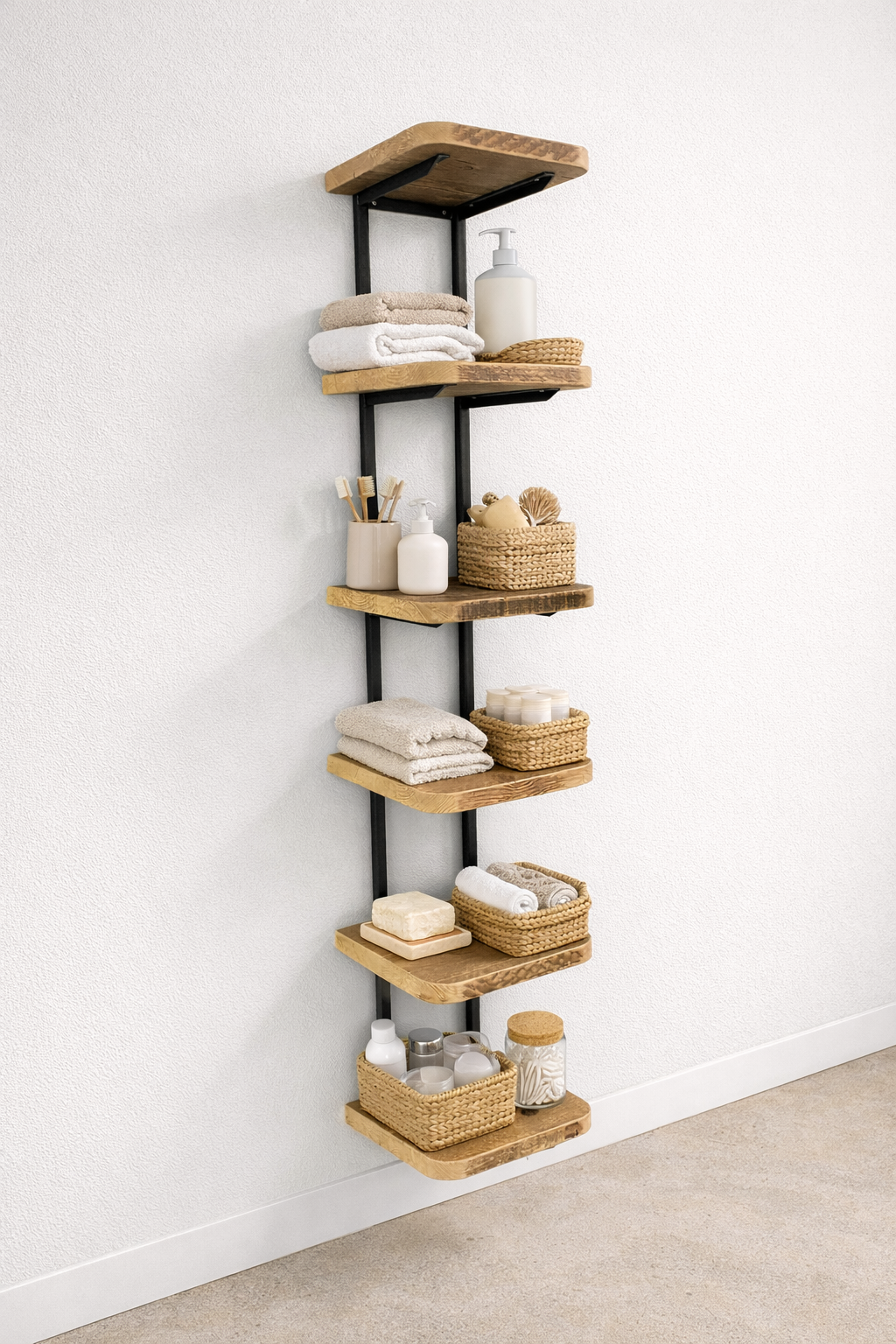 Handgefertigtes Wandregal aus Altholz & Stahl | Industrial Loft Design – Bild 16