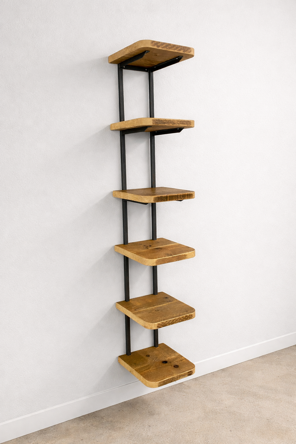 Handgefertigtes Wandregal aus Altholz & Stahl | Industrial Loft Design – Bild 2