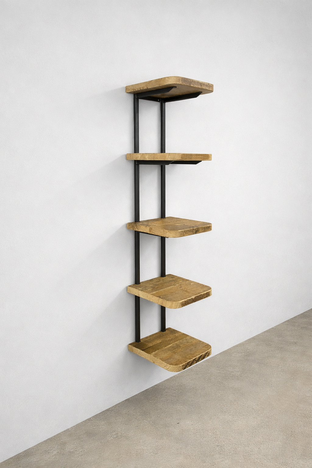 Handgefertigtes Wandregal aus Altholz & Stahl | Industrial Loft Design – Bild 6