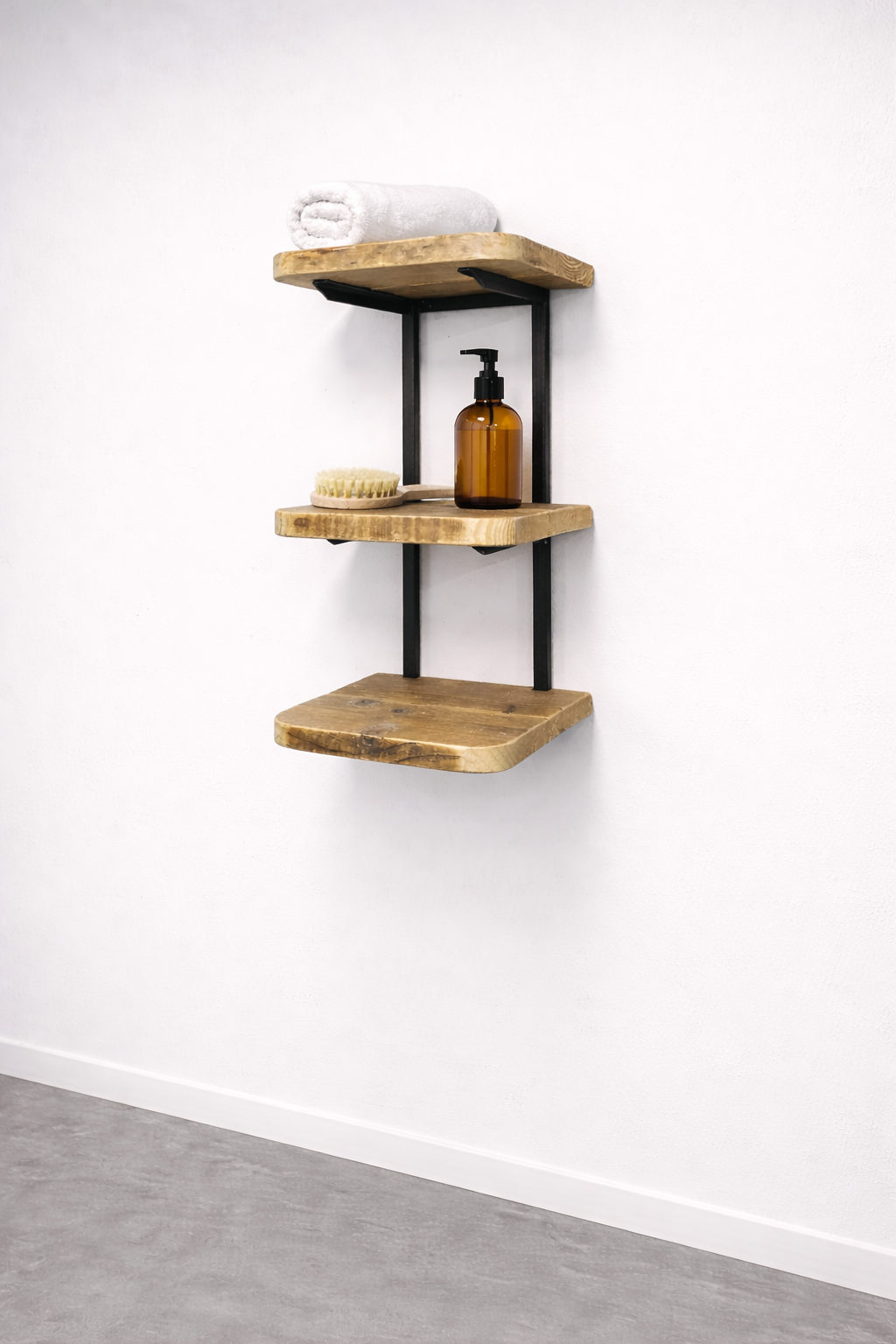 Handgefertigtes Wandregal aus Altholz & Stahl | Industrial Loft Design – Bild 8